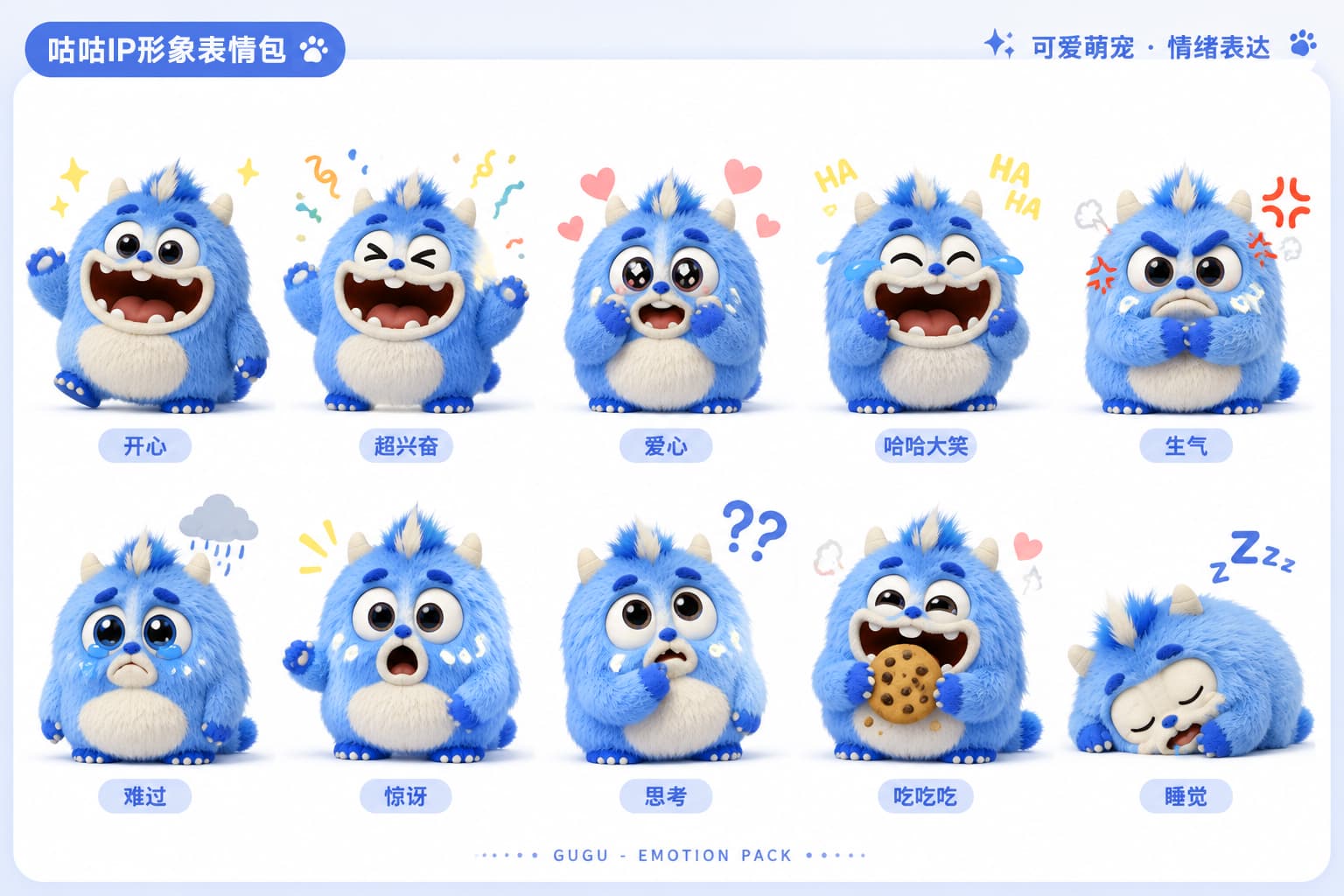 咕咕IP十种情绪表情包