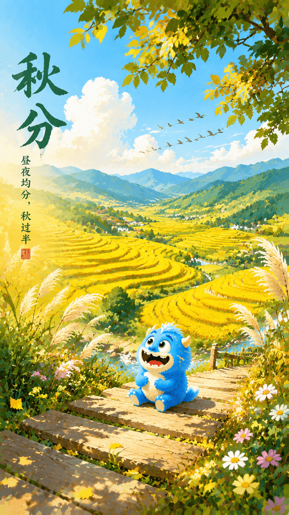 咕咕秋分节气海报